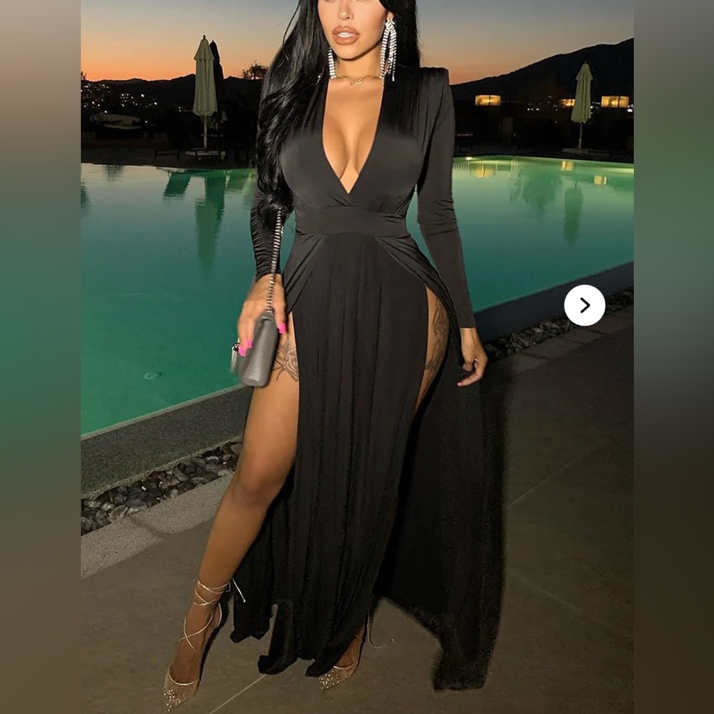 Fashion Nova Black Long Sleeve Dress